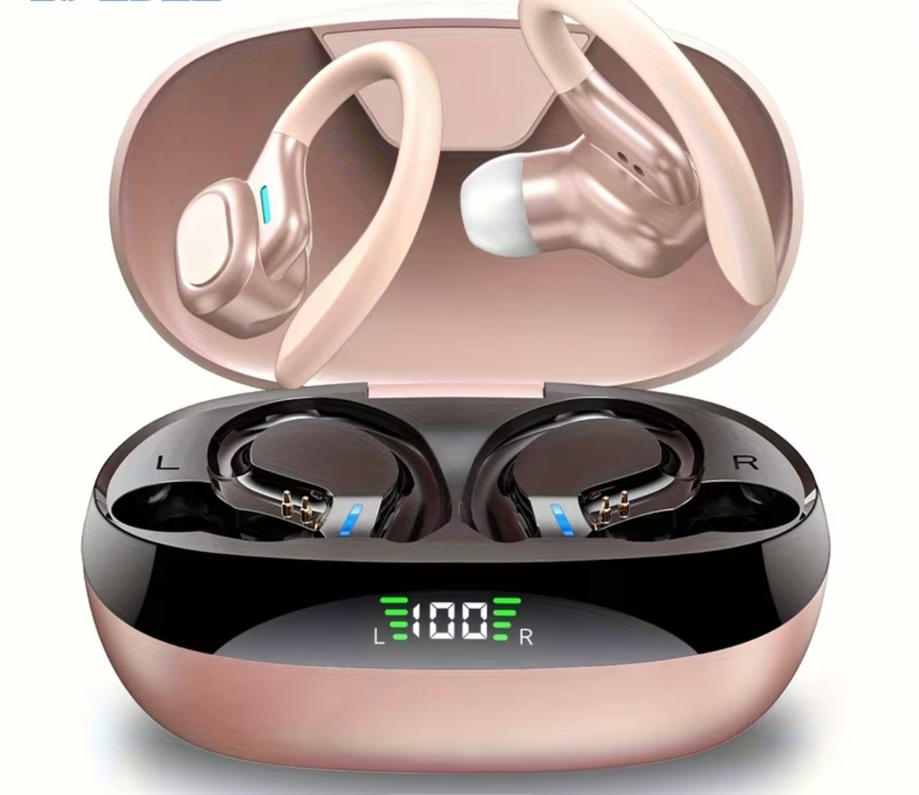 Earphones with Built-In High-Definition Microphone, LED Screen Charging Box