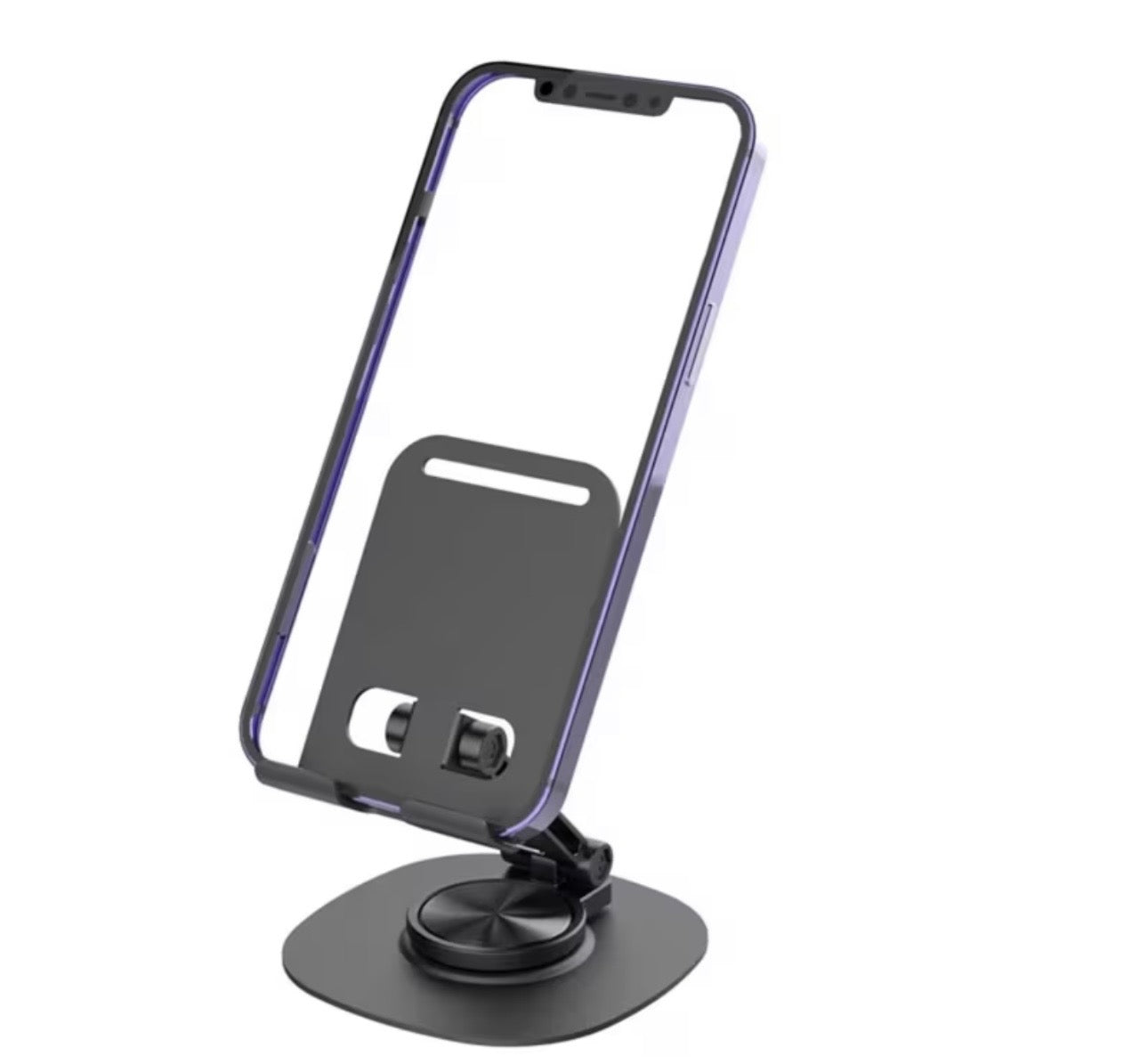 Phone Holder Stand, All-Round Anti-Slip Rotating Metal Universal Mobile Phone Holder,