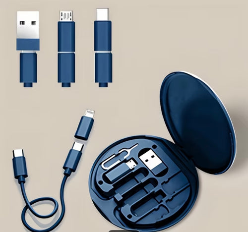 days 9-in-1 MultiFunction PD Fast Charging Cable Set, USB-C Fast Charger + Data Cable Storage Box, Fully Compatible (Android/for iPhone/iPad),