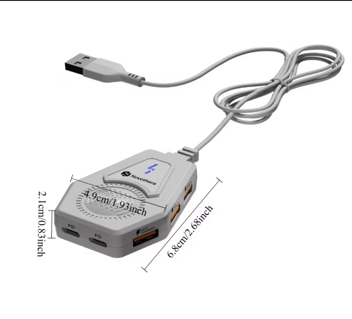 8 Port Smart
USB Hub Fast Data Transfer USB Splitter, PD Type-C Charging USB Expander Driver