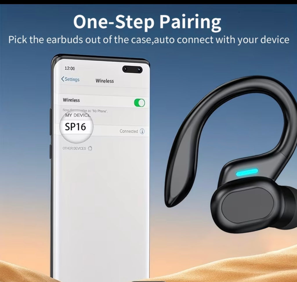 Earphones with Built-In High-Definition Microphone, LED Screen Charging Box