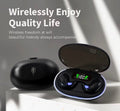 Wireless In-Ear Earbuds, Full In-Ear Fit, LED Digital Power Display & Ambient Light Effects, Type-C Charging (No Fast Charging), Mini Oval Charging Case, Comfortable Fit for Daily Use & M