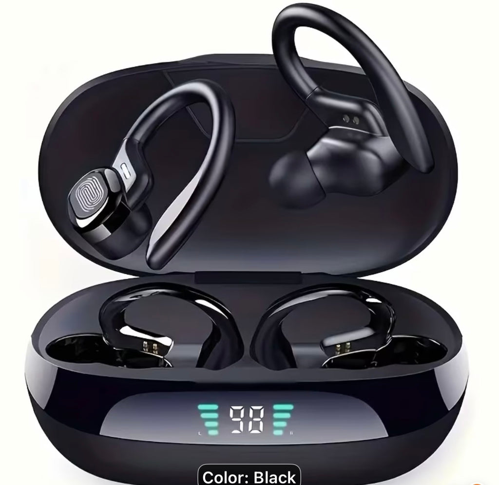 Earphones with Built-In High-Definition Microphone, LED Screen Charging Box