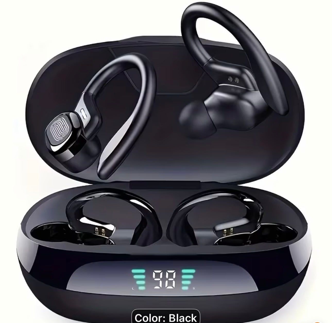 Earphones with Built-In High-Definition Microphone, LED Screen Charging Box
