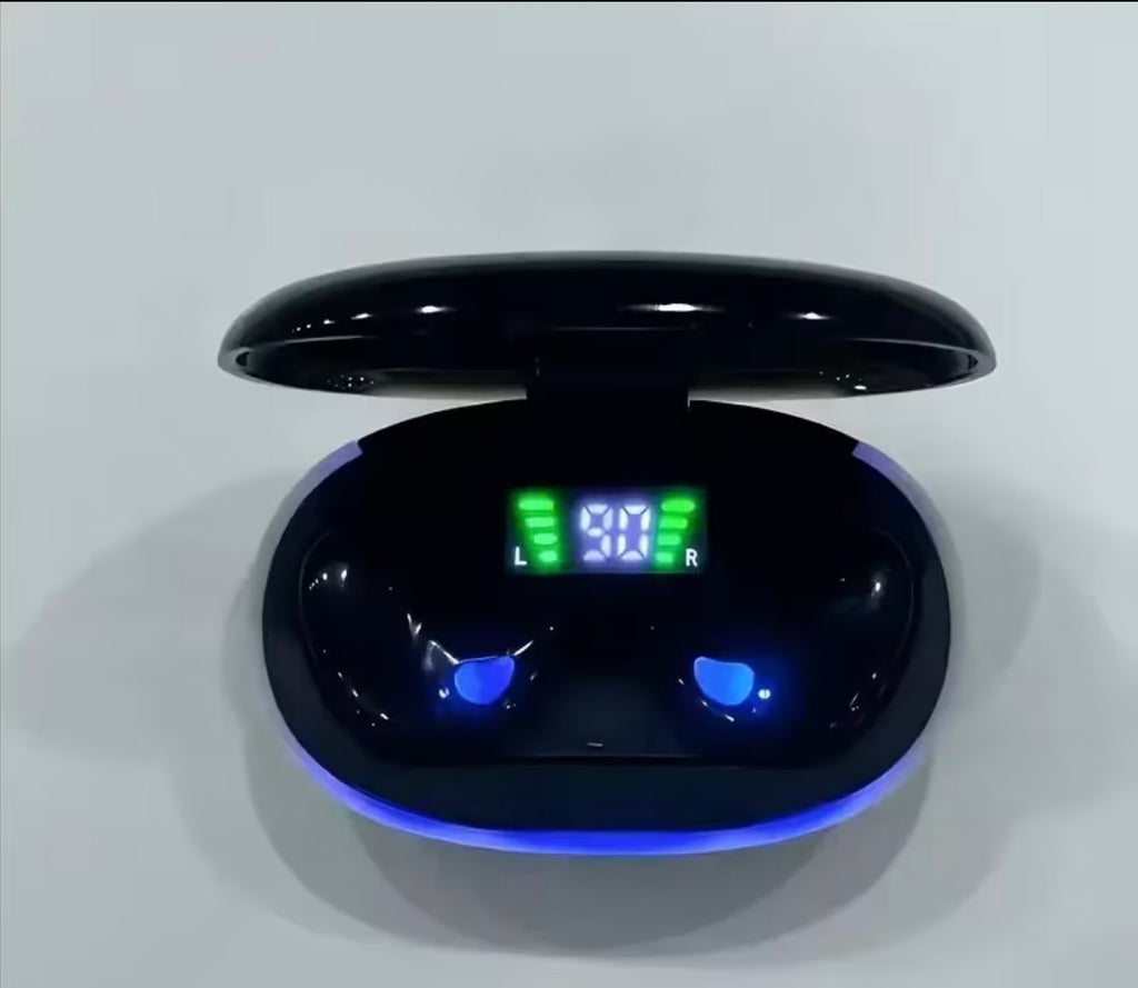 Wireless In-Ear Earbuds, Full In-Ear Fit, LED Digital Power Display & Ambient Light Effects, Type-C Charging (No Fast Charging), Mini Oval Charging Case, Comfortable Fit for Daily Use & M