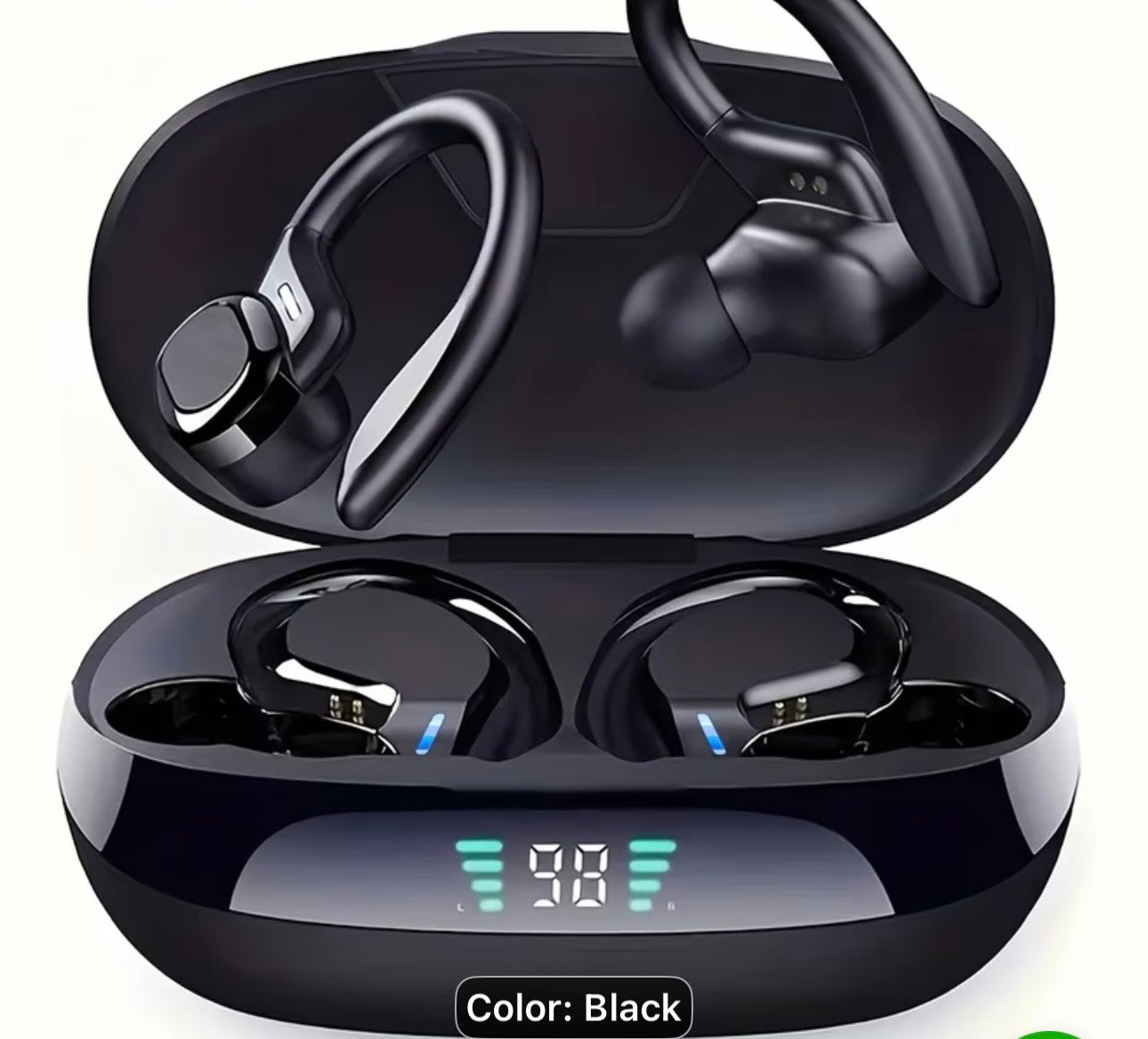 Earphones with Built-In High-Definition Microphone, LED Screen Charging Box