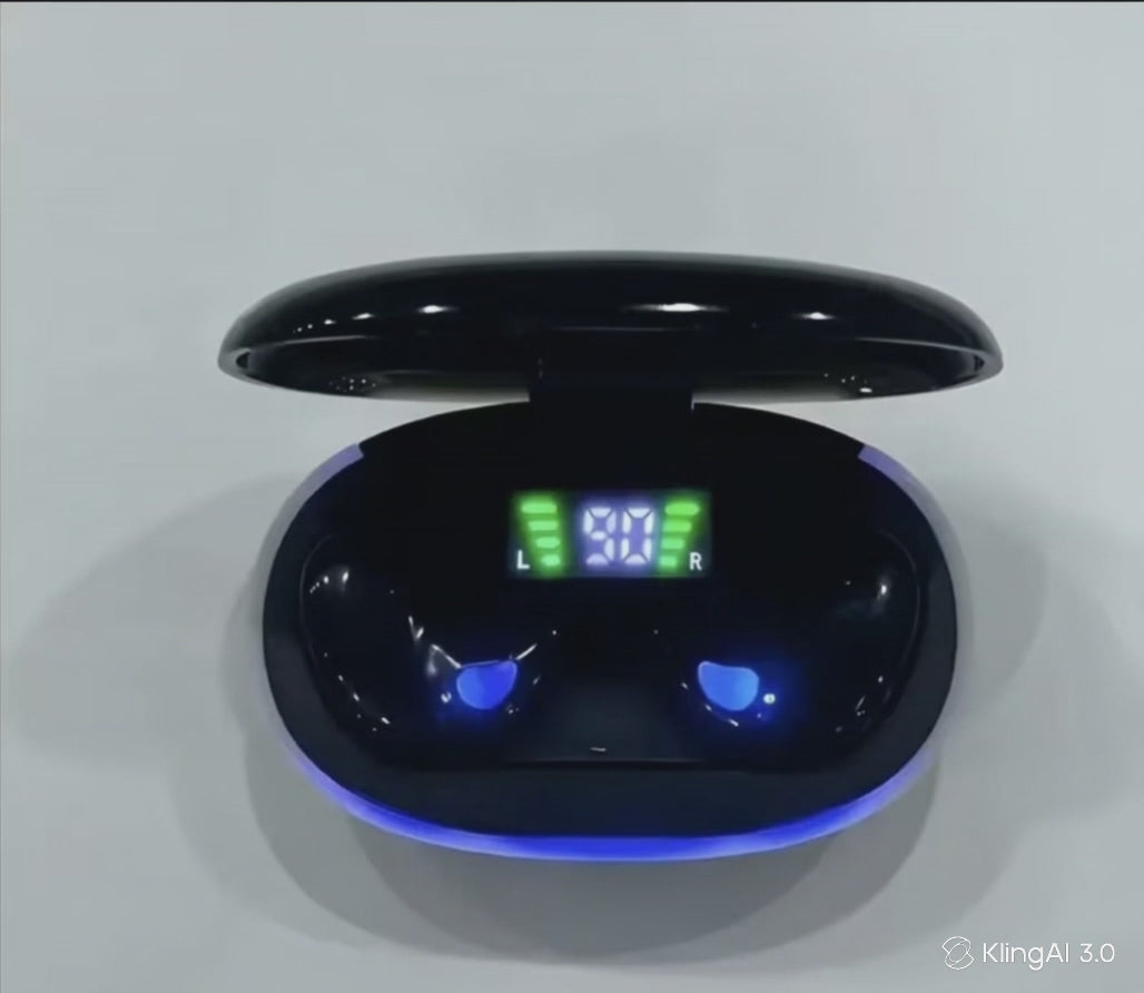 Wireless In-Ear Earbuds, Full In-Ear Fit, LED Digital Power Display & Ambient Light Effects, Type-C Charging